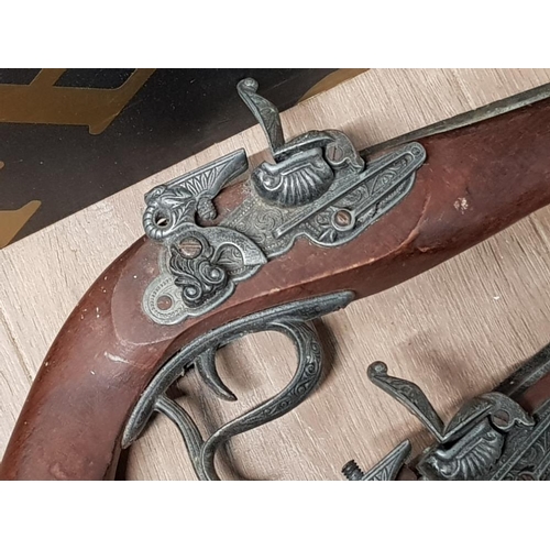 319 - 2 LARGE REPLICA FLINTLOCK PISTOLS