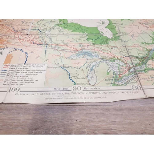 373 - A WWII MAP OF CANADA BY GEORGE PHILIP AND SON LIMITED LONDON 91 X 112CM