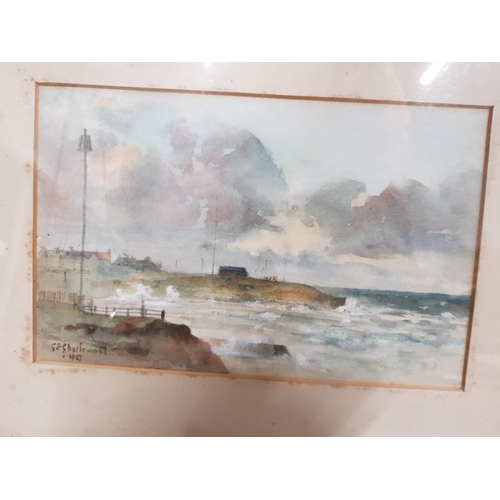 395 - TWO WATERCOLOURS BY G E CHARLEWOOD ARUNDEL CASTLE SIGNED AND DATED 1929 17 X 24CM AND ANOTHER OF A C... 