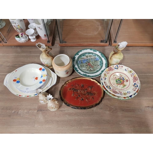 131 - 19TH CENTURY AND LATER CERAMICS TO INCLUDE MASON'S IRONSTONE DINNER PLATES NEWHALL PART DINNER SERVI... 