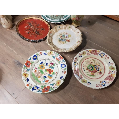 131 - 19TH CENTURY AND LATER CERAMICS TO INCLUDE MASON'S IRONSTONE DINNER PLATES NEWHALL PART DINNER SERVI... 