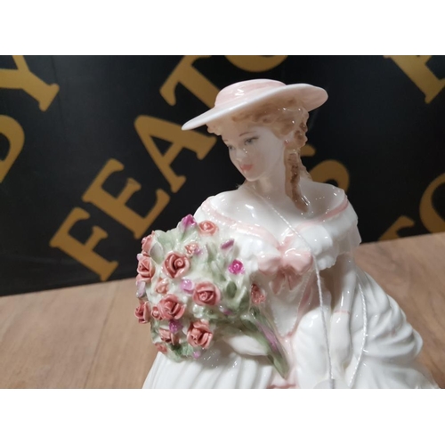 250 - COALPORT LADY FIGURE, ROSE PART OF THE 4 FLOWERS COLLECT (NUMBER 7438)