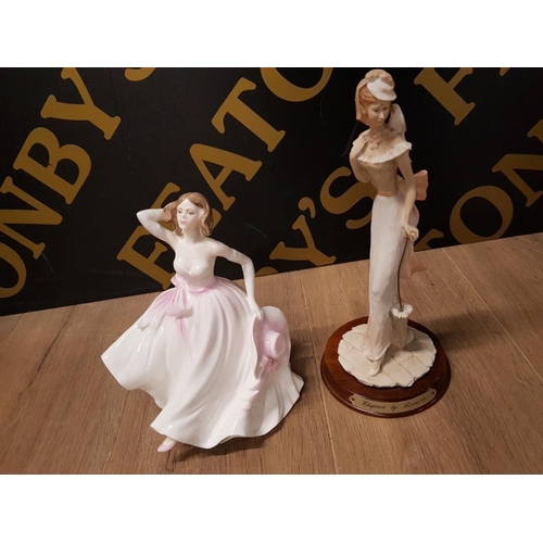 259 - LADIES OF FASHION YOUNG LOVE COALPORT FIGURE WITH ONE OTHER LADY FIGURE