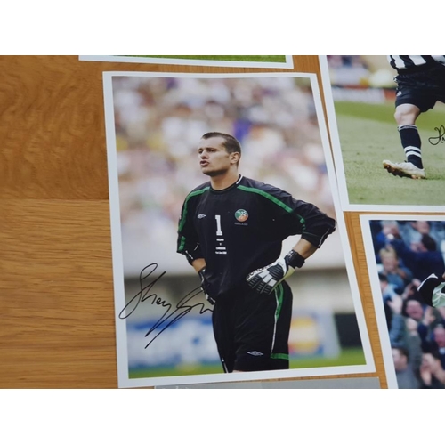 104 - 8 DIFFERENT SIGNED NEWCASTLE UNITED 8X12 INCH PHOTOGRAPHS OF GARY SPEED, SHAY GIVEN, LUA LUA, NIKOR ... 