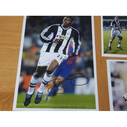 104 - 8 DIFFERENT SIGNED NEWCASTLE UNITED 8X12 INCH PHOTOGRAPHS OF GARY SPEED, SHAY GIVEN, LUA LUA, NIKOR ... 