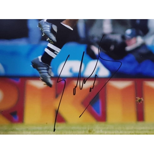 104 - 8 DIFFERENT SIGNED NEWCASTLE UNITED 8X12 INCH PHOTOGRAPHS OF GARY SPEED, SHAY GIVEN, LUA LUA, NIKOR ... 