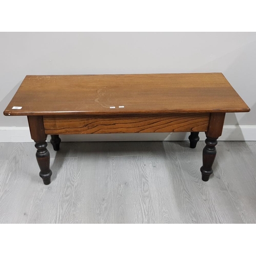 145 - OAK RECTANGULAR SHAPED LOW SIDE TABLE, L106 X W43 X H45CM