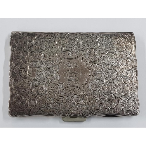 159 - WILLIAM NEALE HALLMARKED SILVER CHESTER 1895 CIGARETTE CASE 60.8 GRAMS