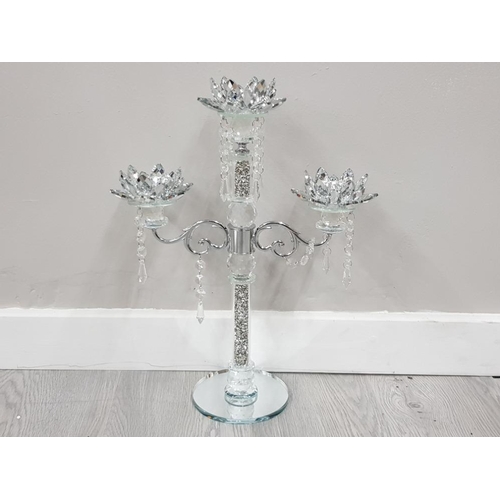 176 - MODERN CRYSTAL AND GLITTER EFFECT CANDELABRA IN ORIGINAL BOX