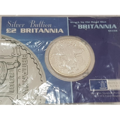 20 - 2 POUND SILVER BRITANNIA 2001 SILVER BULLION COIN UNCIRCULATED