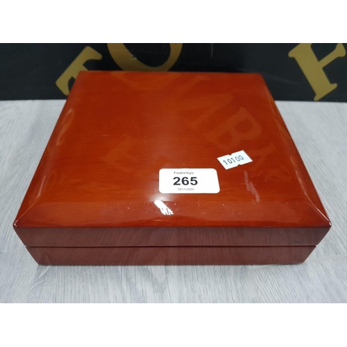 265 - A LAMINATE AND LEATHER EFFECT RING DISPLAY CASE BY GEMPHORA