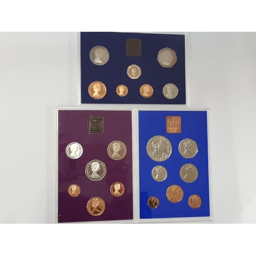 59 - 3 COINAGE OF GREAT BRITAIN AND NORTHERN IRELAND PROOF SETS, ALL IN ORIGINAL CASES DATED 1977,1980,19... 