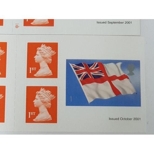 91 - TWO 2001 ROYAL MAIL STAMP BOOKLETS, PUNCH AND JUDY AND FLAGS AND ENSIGNS, 2 COMPLETE SELF ADHESIVE B... 