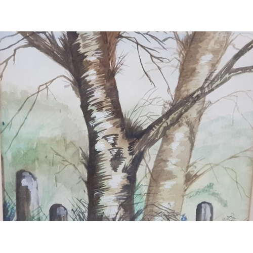 227 - A PAIR OF FRAMED WATERCOLOUR PAINTINGS BOTH OF WOODLAND SCENES BY GRANGE HILL STAR TONY HODGE