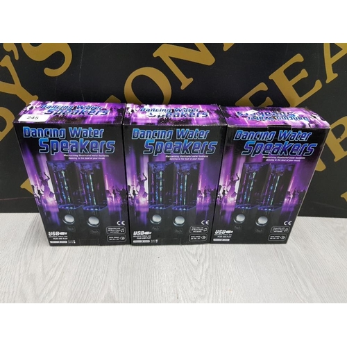 245 - DANCING WATER SPEAKERS WITH USB X3 BOXED