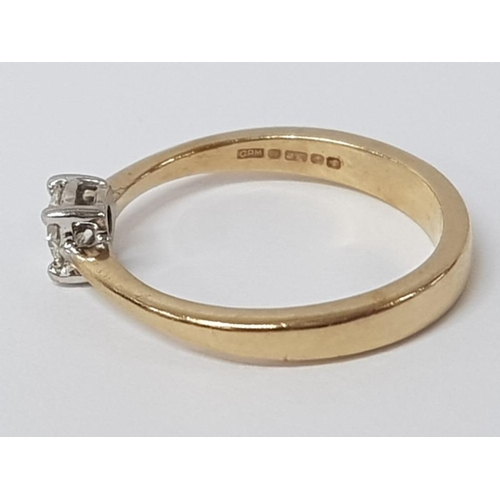 276 - 9CT YELLOW GOLD DIAMOND SOLITAIRE RING, 2.2G GROSS SIZE M