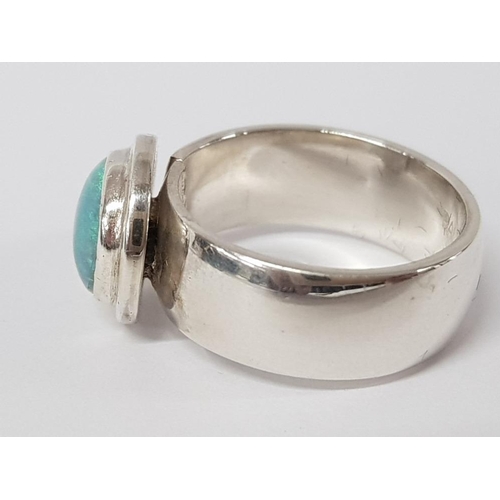 269 - SILVER AND OPAL RING BY THE MAKER BALABAN, 7.1G SIZE M