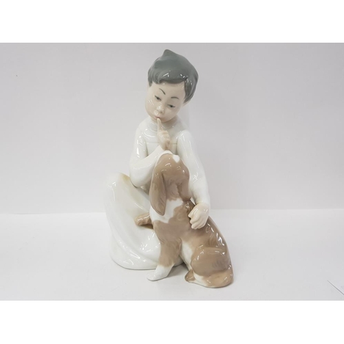 303 - LLADRO FIGURE 4522 BOY WITH DOG IN ORIGINAL BOX