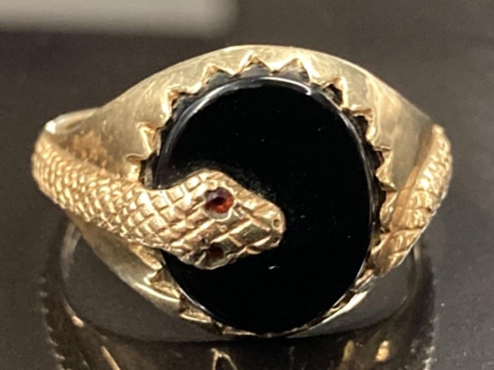 Onyx shop snake ring