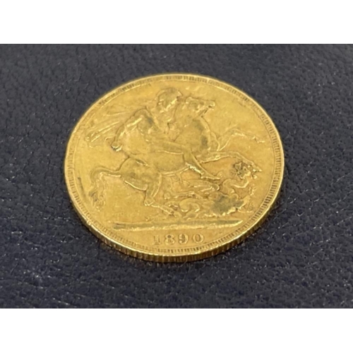 101 - 22CT GOLD FULL SOVEREIGN 1890