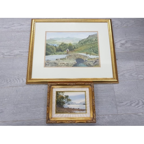 105 - A FRAMED WATERCOLOUR TITLED SKIDDAW & LAKE DERWENT WATER FROM ASHNESS BRIDGE SIGNED BY G H TYRRE... 