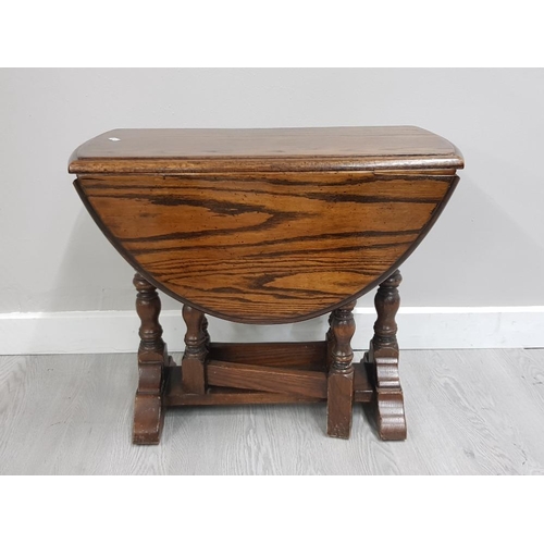 114 - SOLID OAK GATE LEGGED OCCASIONAL TABLE