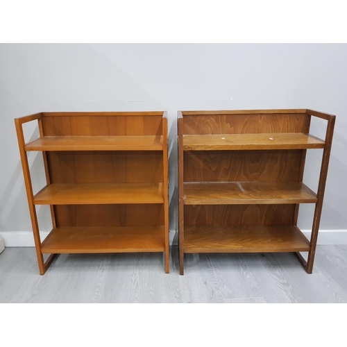 123 - OAK 3 SHELF BOOKCASE PLUS ONE OTHER