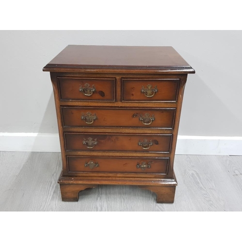 125 - SMALL REGENCY REPRODUCTION 2 OVER 3 DRAWER CHEST IN NICE CLEAN CONDITION 42CM BY 52CM