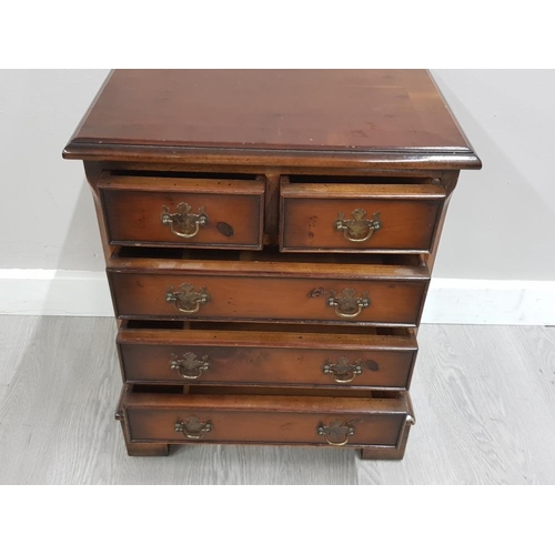 125 - SMALL REGENCY REPRODUCTION 2 OVER 3 DRAWER CHEST IN NICE CLEAN CONDITION 42CM BY 52CM