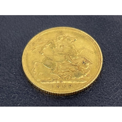 127 - 22CT FULL GOLD SOVEREIGN 1908 STRUCK IN MELBOURNE