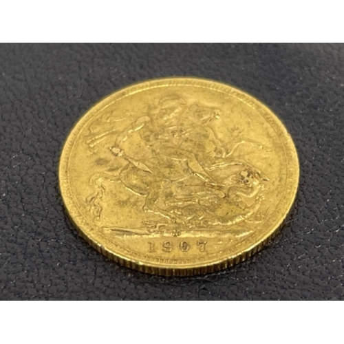 130 - 22CT FULL GOLD SOVEREIGN 1907 STRUCK IN MELBOURNE