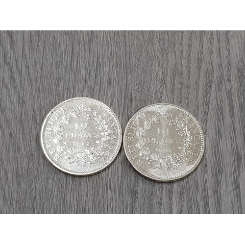 147 - 2 FRENCH SILVER 10 FRANC COINS 1965 AND 1967 BOTH IN EXCELLENT CONDITION