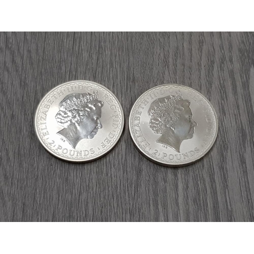 156 - UK BRITANNIA SILVER ONE OUNCE COINS 1999 AND 2002
