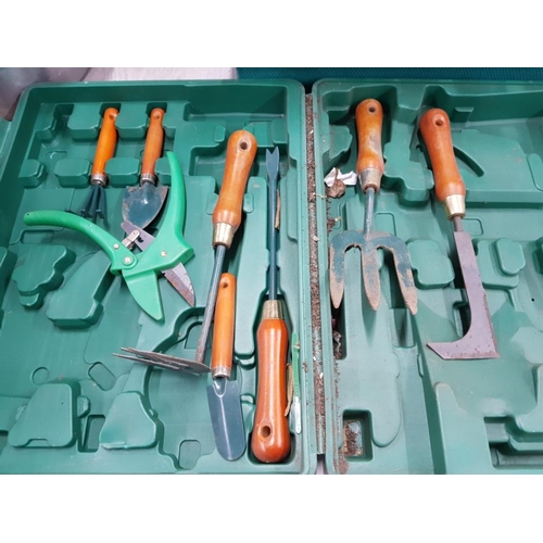 162 - GARDEN TOOLS INCLUDES BLACK AND DECKER STRIMMER, HAMMERS, SCISSORS AND HEAVY WEIGHTS ETC