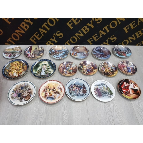 174 - COLLECTION OF COLLECTORS PLATES FEATURING CHRISTMAS SCENES INCLUDES WEDGWOOD, W.J GEORGE AND 1 LIMIT... 