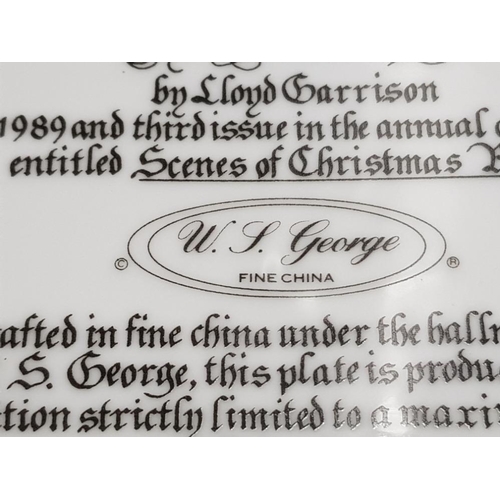 174 - COLLECTION OF COLLECTORS PLATES FEATURING CHRISTMAS SCENES INCLUDES WEDGWOOD, W.J GEORGE AND 1 LIMIT... 
