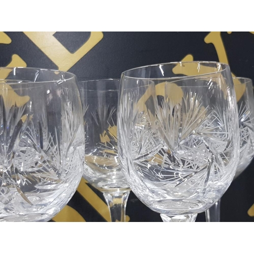 238 - QUANTITY OF CRYSTAL DRINKING GLASSES INCLUDES PINWHEEL DESIGN AND 5 WEBB AND CORBETT