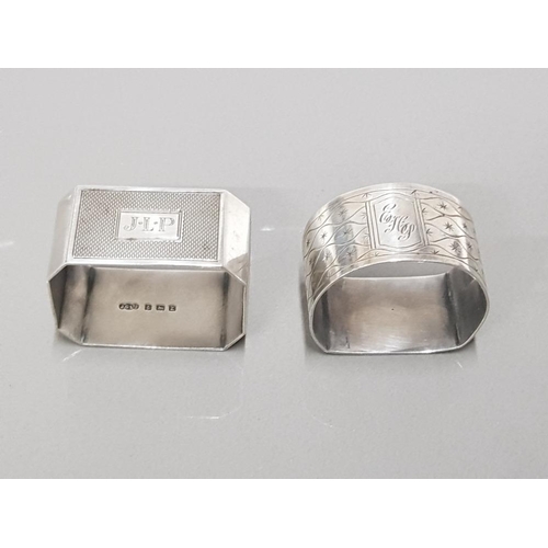 243 - 2 HALLMARKED SILVER NAPKIN RINGS 65G