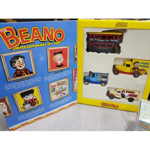 36 - COLLECTION OF DIECAST VEHICLES THE BEANO ALL IN BOX WITH UNIQUE BEANO MAGAZINE