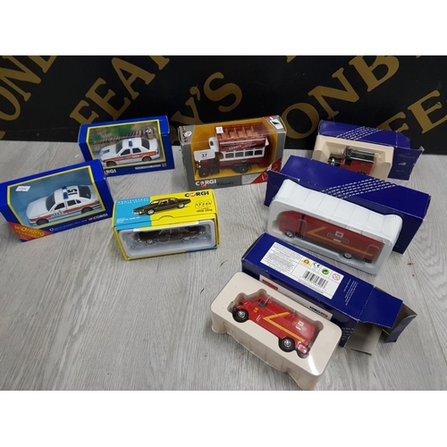 37 - COLLECTION OF CORGI DIECAST VEHICLES INCLUDES ROYAL MAIL AND POLICE CARS ALL IN BOX