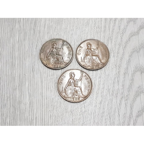 47 - 3 1950S ONE PENNY COINS