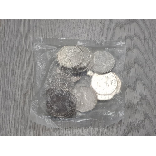 49 - MINT SEALED BAG OF PETER RABBIT 50 PENCE PIECES