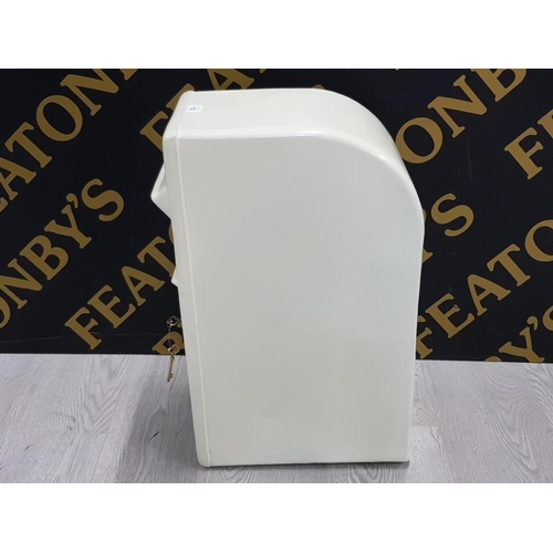 100 - CAST METAL WHITE ROYAL MAIL POST BOX WITH TWO KEYS 57CM BY 22CM