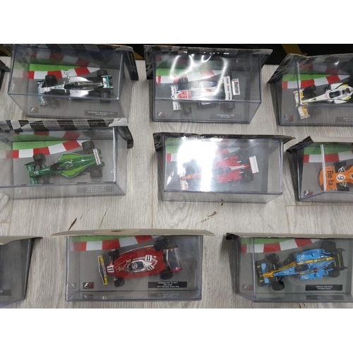 101 - 16 DIECAST FORMULA 1 CARS THE CAR COLLECTION ALL IN ORIGINAL BOXES WITH MAGAZINE