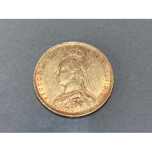 11 - 22CT GOLD 1889 FULL SOVEREIGN COIN