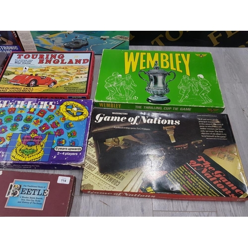 114 - 9 BOARD GAMES INCLUDING DEAL OR NO DEAL ,TOURING ENGLAND AND WEMBLEY