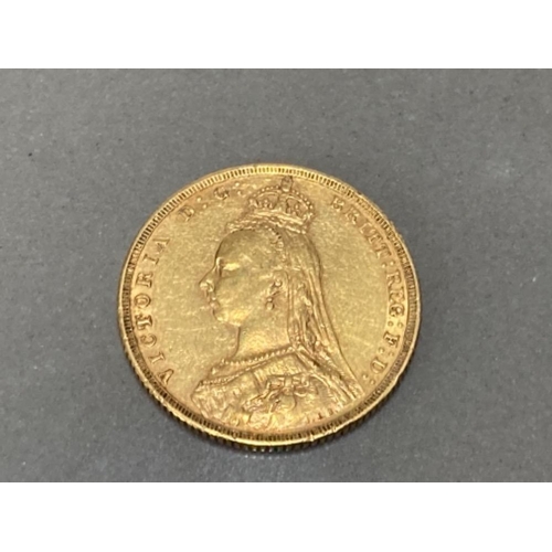 16 - 22CT GOLD IN 1889 FULL SOVEREIGN COIN