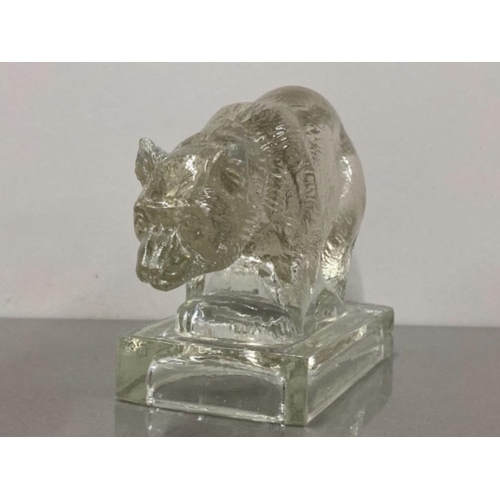 2 - JOBLING ART DECO CLEAR TINTED PRESSED GLASS BEAR RD799634 1930S ETIENNE FRANCKHAUSER LALIQUE DESIGNE... 