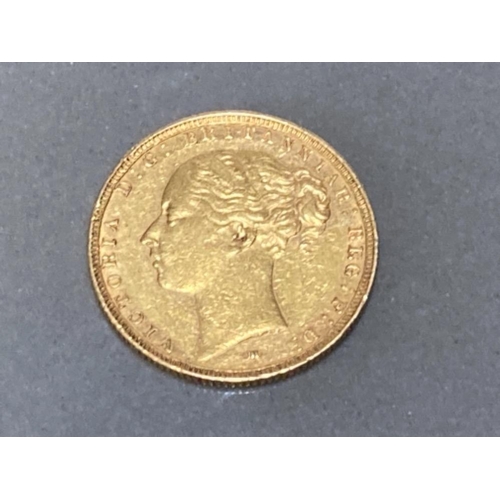 8 - 22CT GOLD 1885 FULL SOVEREIGN COIN