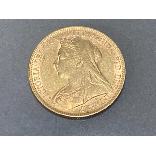 9 - 22CT GOLD 1895 FULL SOVEREIGN COIN